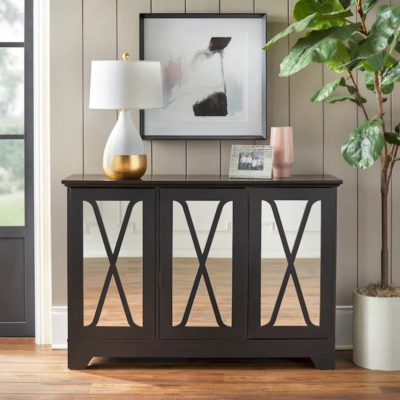 Simple Living Reflections Mirrored Front Buffet/ Console