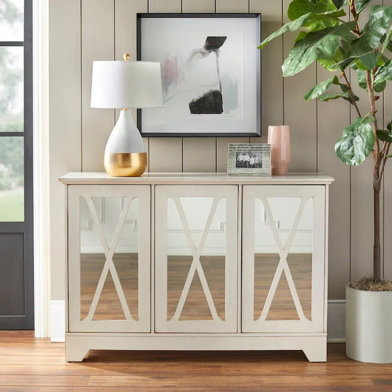 Simple Living Reflections Mirrored Front Buffet/ Console