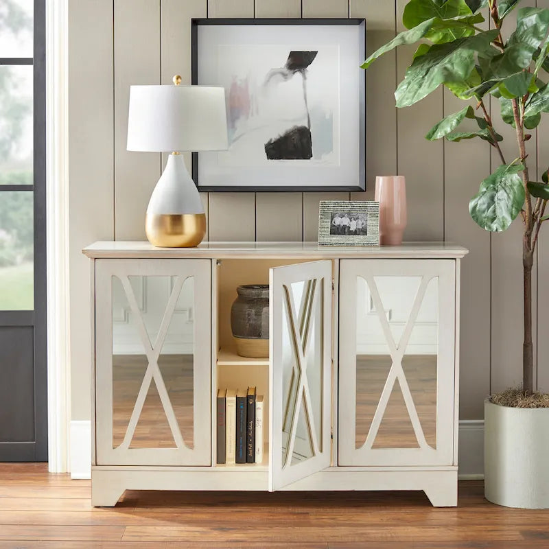 Simple Living Reflections Mirrored Front Buffet/ Console