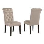Roundhill Furniture Leviton Solid Wood Tufted Dining Chair (Set of 2)