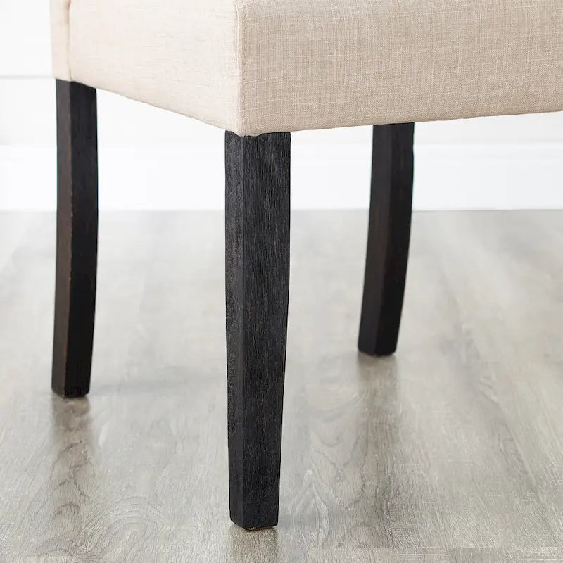 Roundhill Furniture Leviton Solid Wood Tufted Dining Chair (Set of 2)