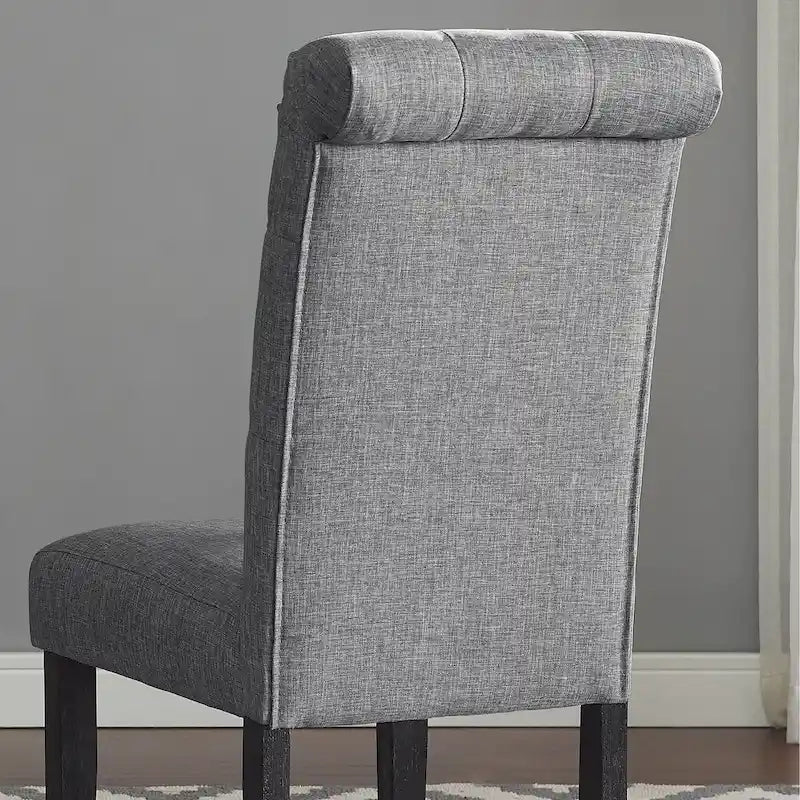 Roundhill Furniture Leviton Solid Wood Tufted Dining Chair (Set of 2)