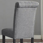 Roundhill Furniture Leviton Solid Wood Tufted Dining Chair (Set of 2)