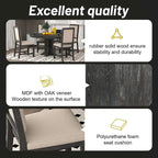 Farmhouse Retractable Round Table with 4 Upholstered Chairs