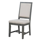 Farmhouse Retractable Round Table with 4 Upholstered Chairs