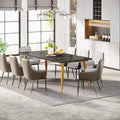 Large Dining Table for 6 to 8, Kitchen Furniture, Brown/ Black