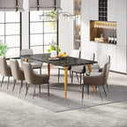 Large Dining Table for 6 to 8, Kitchen Furniture, Brown/ Black