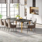 Large Dining Table for 6 to 8, Kitchen Furniture, Brown/ Black