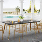 Large Dining Table for 6 to 8, Kitchen Furniture, Brown/ Black