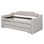 Twin Size Upholstered Daybed with Trundle and Three Drawers