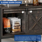 Moasis 5 Tier Kitchen LED Bakers Rack with Sliding Storage and Shelves Bar Table with Power Outlet