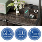 Moasis 5 Tier Kitchen LED Bakers Rack with Sliding Storage and Shelves Bar Table with Power Outlet