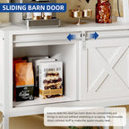 Moasis 5 Tier Kitchen LED Bakers Rack with Sliding Storage and Shelves Bar Table with Power Outlet