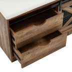 40.6 W Wood Hall Tree with Bench and Shoe Storage