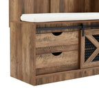 40.6 W Wood Hall Tree with Bench and Shoe Storage