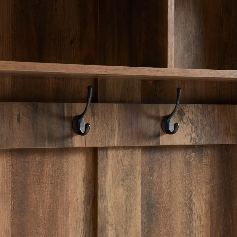 40.6 W Wood Hall Tree with Bench and Shoe Storage