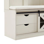 40.6 W Wood Hall Tree with Bench and Shoe Storage