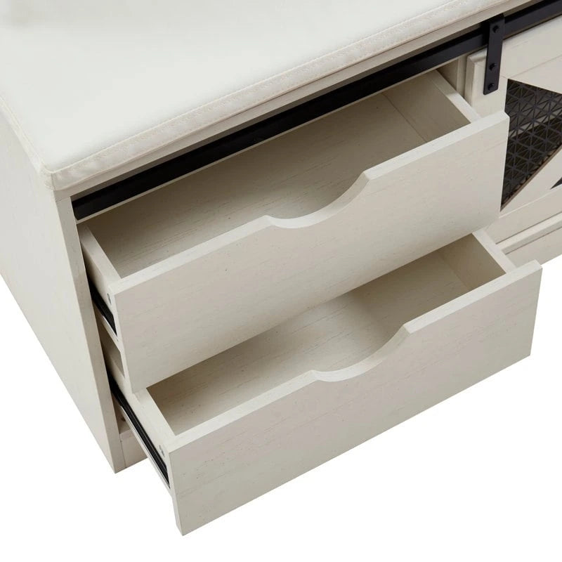 40.6 W Wood Hall Tree with Bench and Shoe Storage