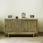 Bidi Mid-Century Modern Solid Wood 2-shelf Buffet by Furniture of America