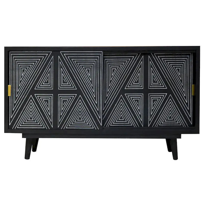 Bidi Mid-Century Modern Solid Wood 2-shelf Buffet by Furniture of America