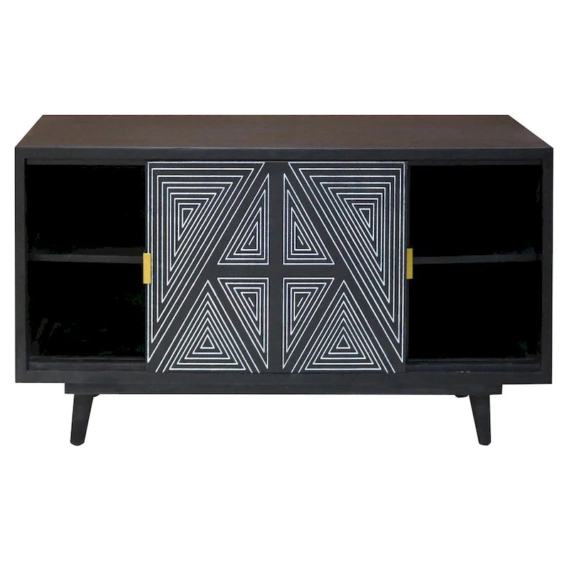 Bidi Mid-Century Modern Solid Wood 2-shelf Buffet by Furniture of America