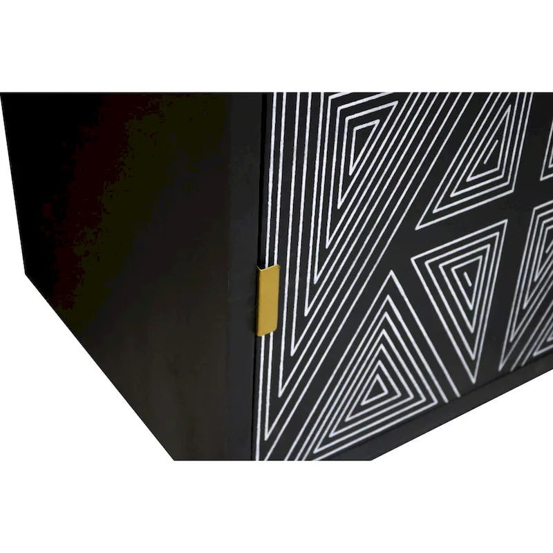 Bidi Mid-Century Modern Solid Wood 2-shelf Buffet by Furniture of America