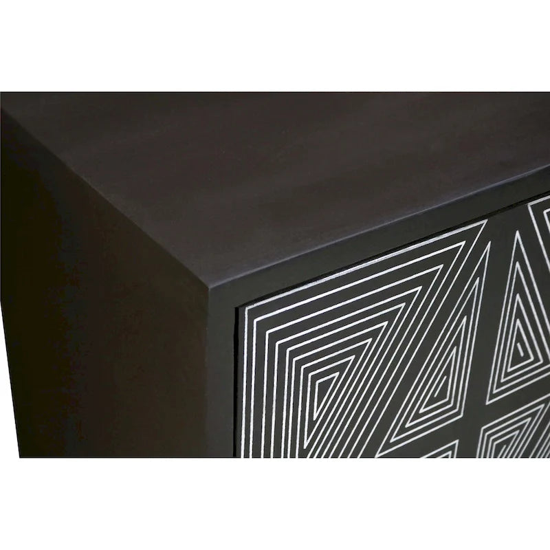 Bidi Mid-Century Modern Solid Wood 2-shelf Buffet by Furniture of America