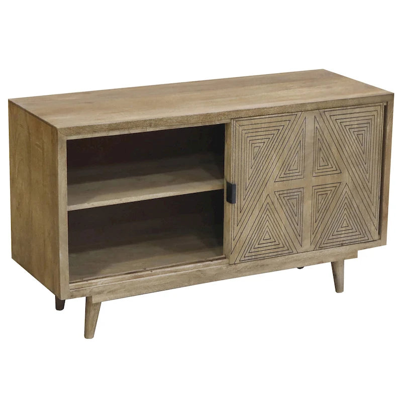 Bidi Mid-Century Modern Solid Wood 2-shelf Buffet by Furniture of America