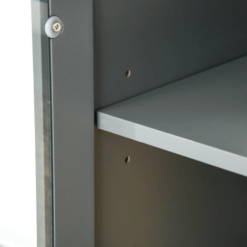 HOMCOM Accent Kitchen Buffet and Hutch Wooden Storage Cupboard with Glass Framed Door, and Microwave Space