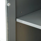 HOMCOM Accent Kitchen Buffet and Hutch Wooden Storage Cupboard with Glass Framed Door, and Microwave Space