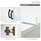 HOMCOM Accent Kitchen Buffet and Hutch Wooden Storage Cupboard with Glass Framed Door, and Microwave Space