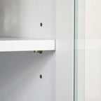 HOMCOM Accent Kitchen Buffet and Hutch Wooden Storage Cupboard with Glass Framed Door, and Microwave Space