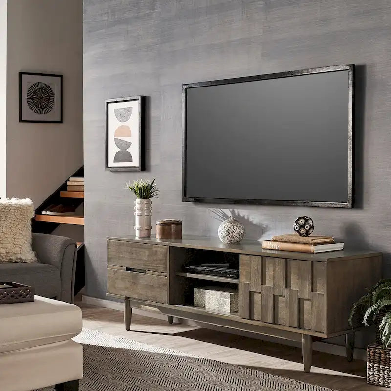 Kieran Mid-Century Wood 2-Drawer TV Stand by iNSPIRE Q Modern