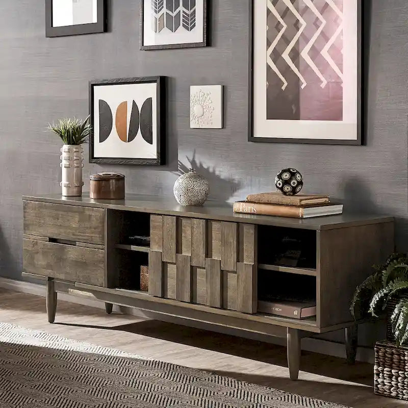 Kieran Mid-Century Wood 2-Drawer TV Stand by iNSPIRE Q Modern
