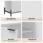 Clihome High Gloss 4-Door Storage Accent Buffets Sideboards