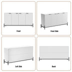 Clihome High Gloss 4-Door Storage Accent Buffets Sideboards
