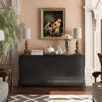 Clihome High Gloss 4-Door Storage Accent Buffets Sideboards