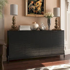 Clihome High Gloss 4-Door Storage Accent Buffets Sideboards