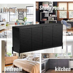 Clihome High Gloss 4-Door Storage Accent Buffets Sideboards