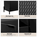 Clihome High Gloss 4-Door Storage Accent Buffets Sideboards