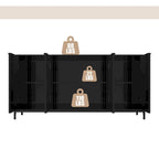 Clihome High Gloss 4-Door Storage Accent Buffets Sideboards