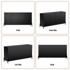 Clihome High Gloss 4-Door Storage Accent Buffets Sideboards