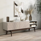 Living Skog Kelly TV Stand Console Fits TV's up to 65 in. with Wood Legs in Mid Century Modern Scandinavian Design