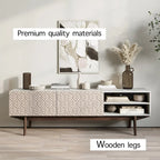 Living Skog Kelly TV Stand Console Fits TV's up to 65 in. with Wood Legs in Mid Century Modern Scandinavian Design