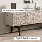 Living Skog Kelly TV Stand Console Fits TV's up to 65 in. with Wood Legs in Mid Century Modern Scandinavian Design