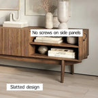 Living Skog Kelly TV Stand Console Fits TV's up to 65 in. with Wood Legs in Mid Century Modern Scandinavian Design