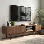 Living Skog Kelly TV Stand Console Fits TV's up to 65 in. with Wood Legs in Mid Century Modern Scandinavian Design