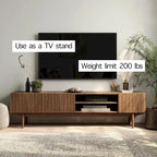Living Skog Kelly TV Stand Console Fits TV's up to 65 in. with Wood Legs in Mid Century Modern Scandinavian Design