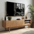 Living Skog Kelly TV Stand Console Fits TV's up to 65 in. with Wood Legs in Mid Century Modern Scandinavian Design