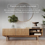 Living Skog Kelly TV Stand Console Fits TV's up to 65 in. with Wood Legs in Mid Century Modern Scandinavian Design